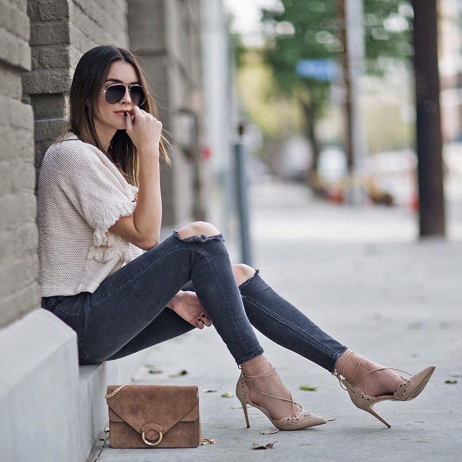 Jeans and heels