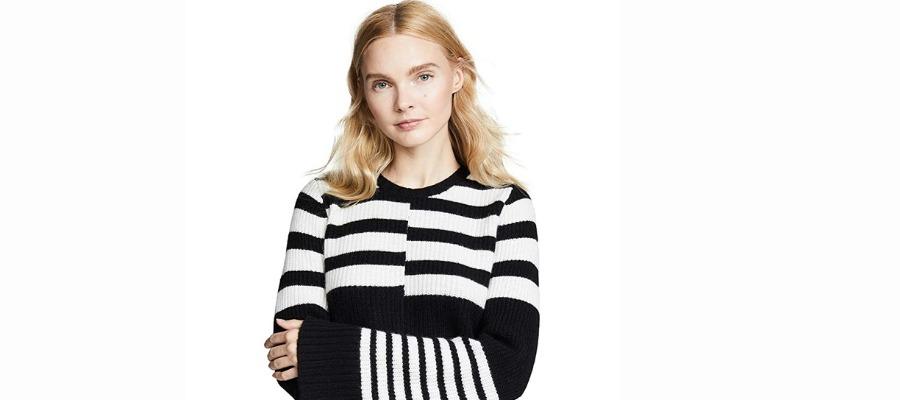 DIYI - Striped Crewneck Sweater for women