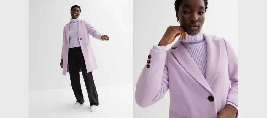 Lilac Lined Long Formal Coat