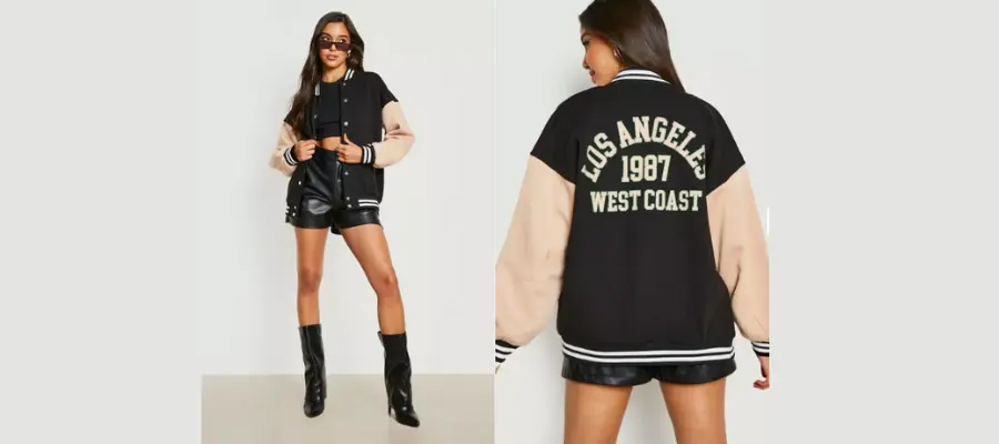 West Coast Varsity Bomber Black Jacket