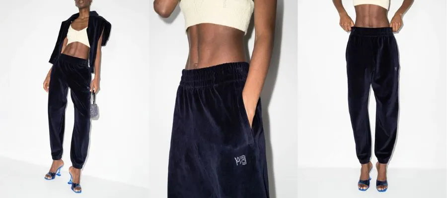 Alexander Wang crystal-logo track pants