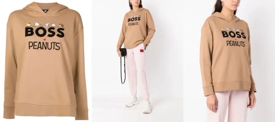 BOSS- x Peanuts Logo-Embroidered Hoodie