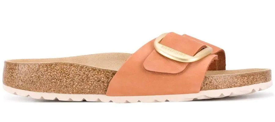 Birkenstock sandal with buckle and front opening