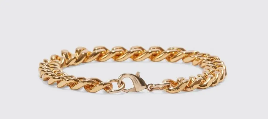 Contrast Detail Chunky Chain Bracelet