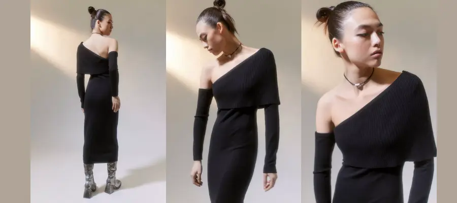 MINKPINK Kaia Knit One-Shoulder Midi Dress