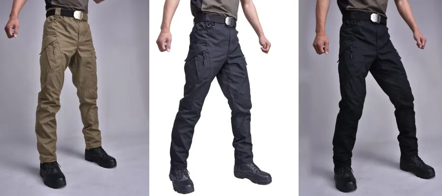 Men's Tactical Zipper Elastic Waist Multi Pocket