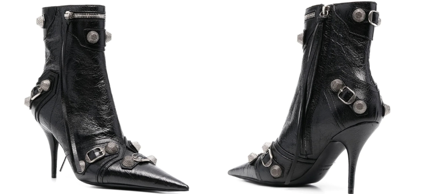 Balenciaga Cagole Leather Ankle Boots