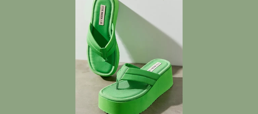 Green Platform Sandals for Women 