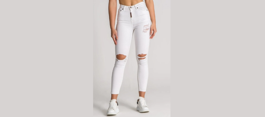 Skinny jeans in white