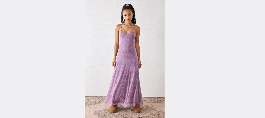 Purple mesh dresses