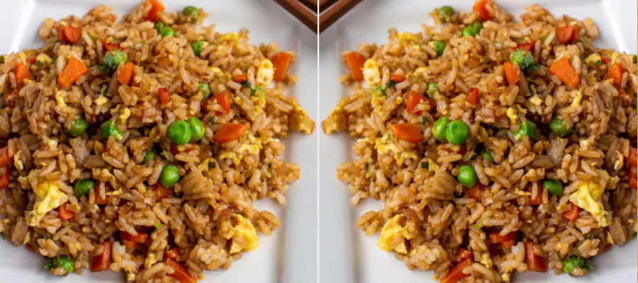 Vegetable fried rice is colourful,