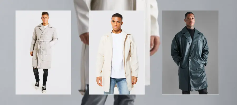 White Trench Coat for Mens
