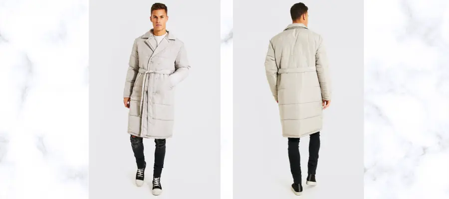 TALL PADDED DOUBLE BREASTED TRENCH COAT