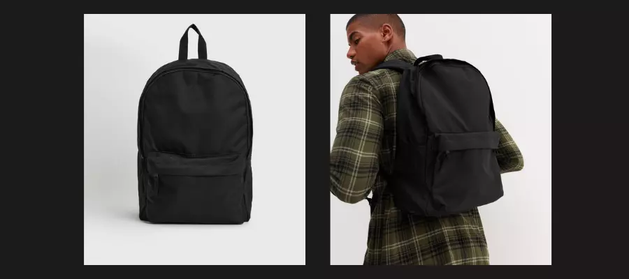 Black Pocket Front Backpack