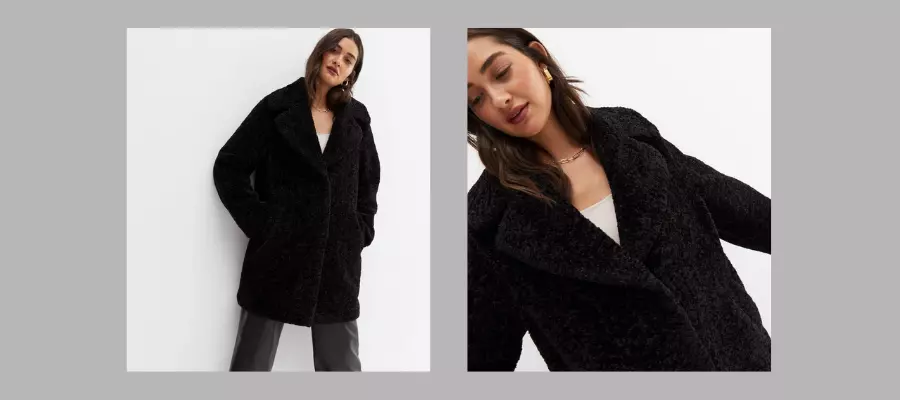 Long Black Faux Fur - New Look Teddy Coat