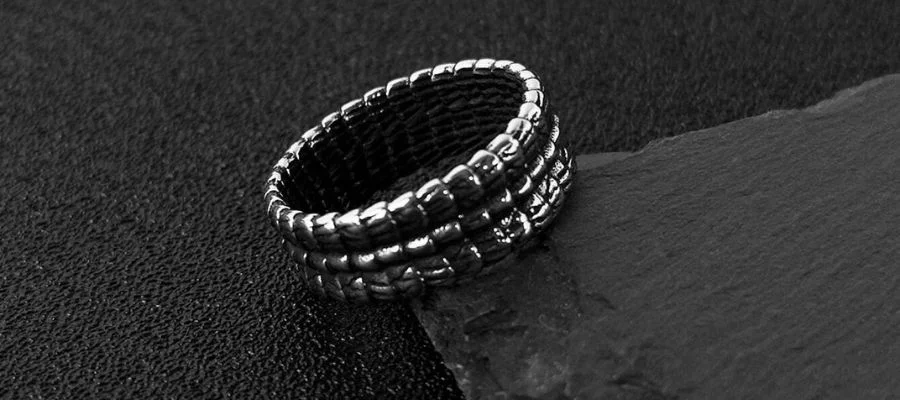 Men Textured Ring