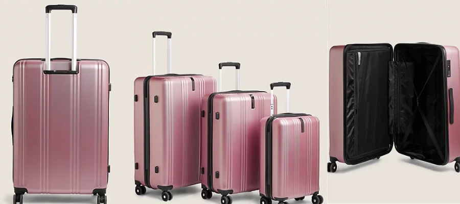 Set of 3 Lisbon Hard Shell 8 Wheel Suitcases