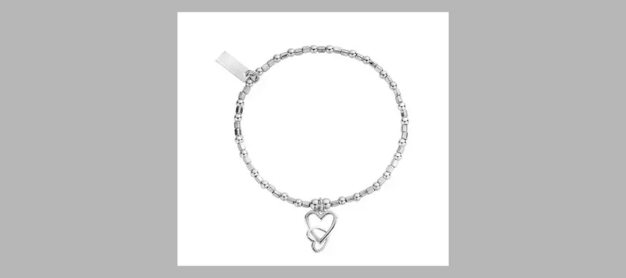 Sterling Silver Interlocking Love Heart Bracelet