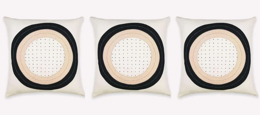 Anchal Handcrafted Eclipse Dot Throw Pillow