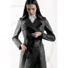 Long leather coat