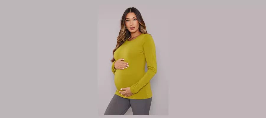 Maternity Olive Long Sleeve Fitted T-Shirt