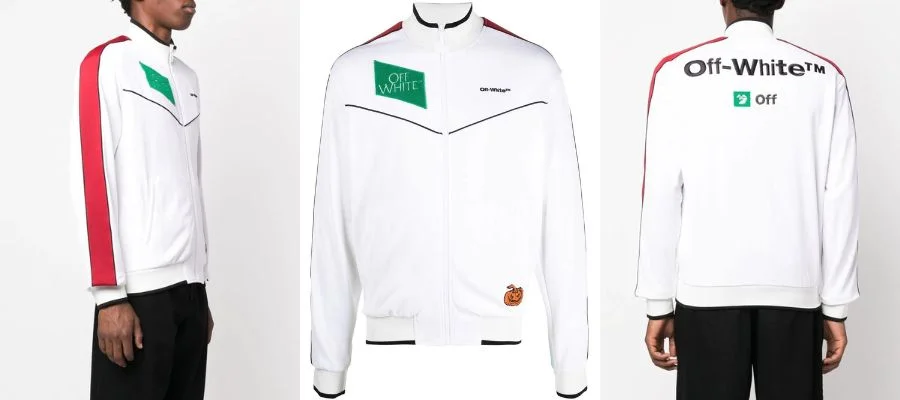 Off-White logo-print zip-up jacket