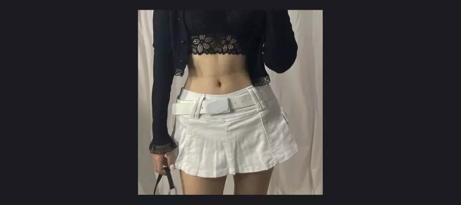 The Sosana - Low Waist Mini Denim Skirt with Inset Shorts