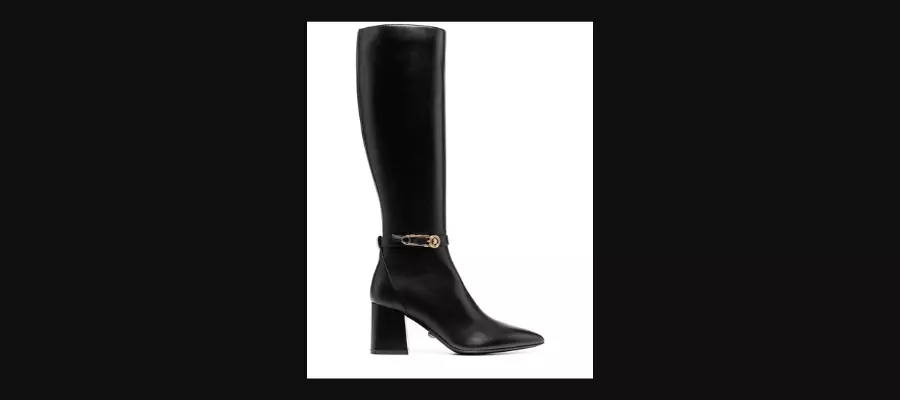 Versace Safety Pin knee-high boots 