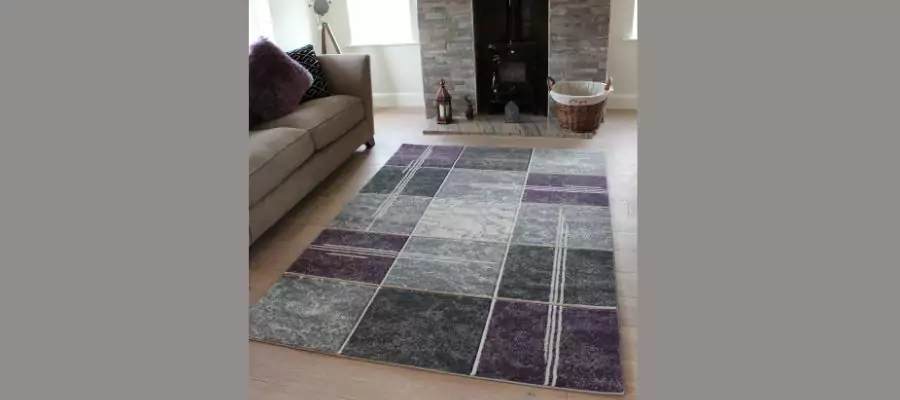 New Mauve Silver Grey Rugs 