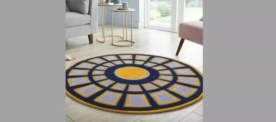 Round Multi Colored hand-tufted Woollen Area Rug