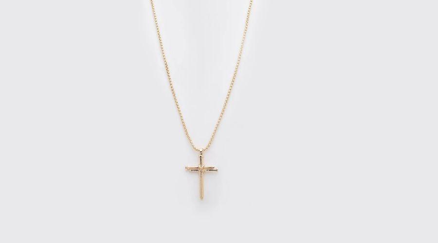 CROSS-ICED PENDANT NECKLACE