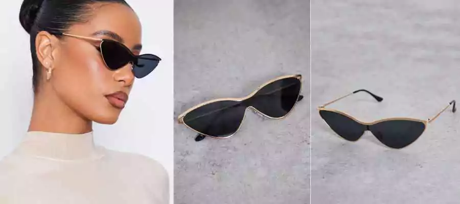 Black matte over frame cat eye sunglasses