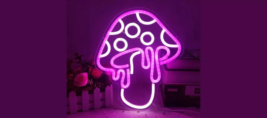 Cute Home Decor Mushroom LED neon light 9in x 8in