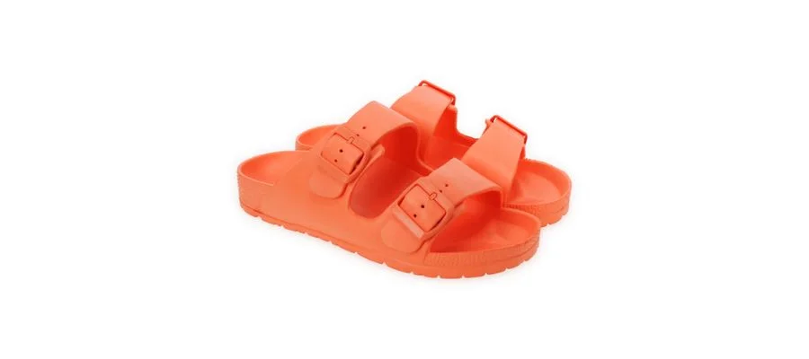 Ladies EVA double buckle sandals - orange
