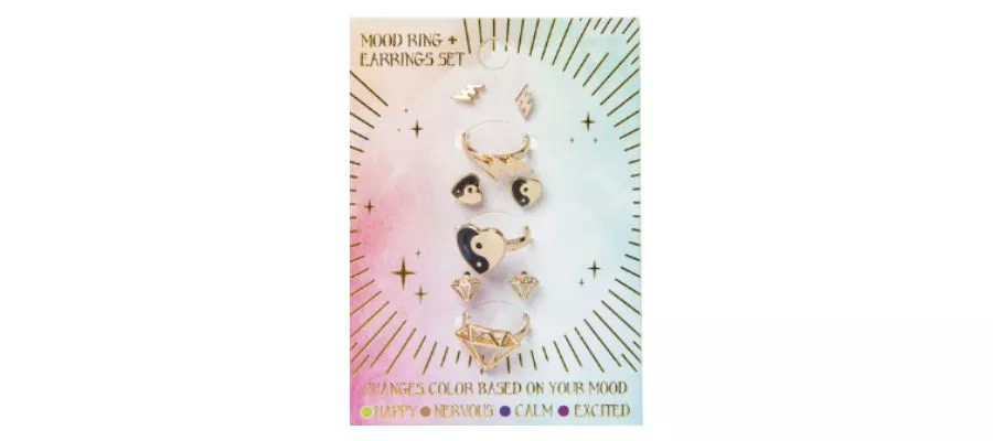 Mood ring & studs 6-piece jewelry set