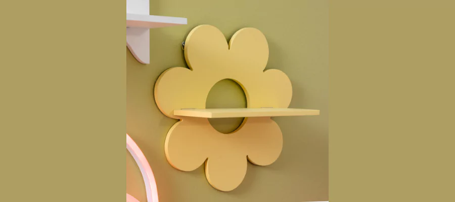 Daisy decorative wall shelf 10in