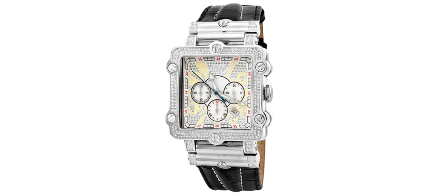 Phantom Silver-tone Chronograph Crystal Dial Silver- tone Steel Diamond Men's Watch 