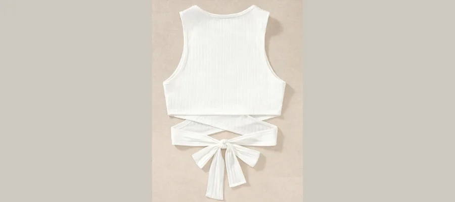 EZwear Solid Color Bow Sleeveless Top