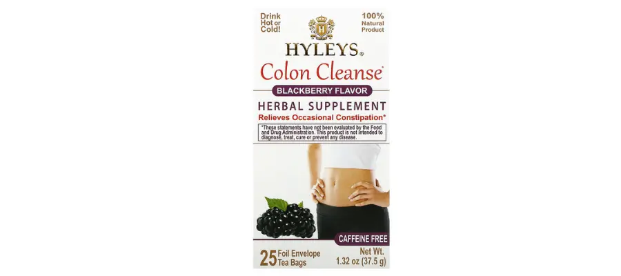 Hyleys Tea, Colon Cleanse, Blackberry, Caffeine Free, 25 Tea Bags, 1.32 oz (37.5 g) | Hermagic