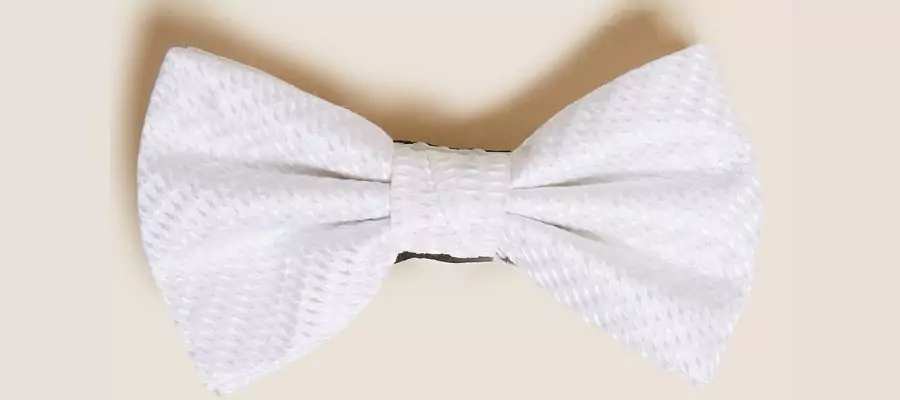 Slim Textured Pure Silk Bow Tie