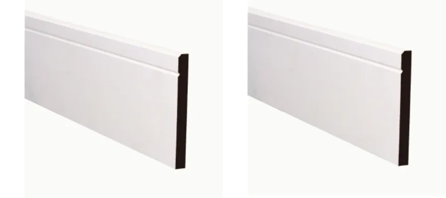 MDF Skirting Truprofile Square ProfileBevelled with V Groove Painted | Hermagic