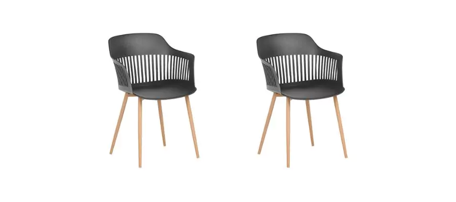Set of 2 black BERECA dining chairs