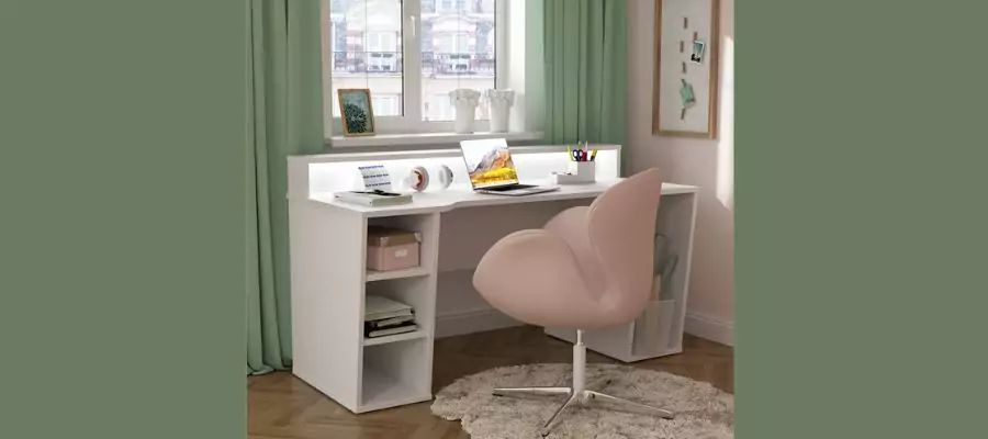 TEZAUR white lacquered office desk
