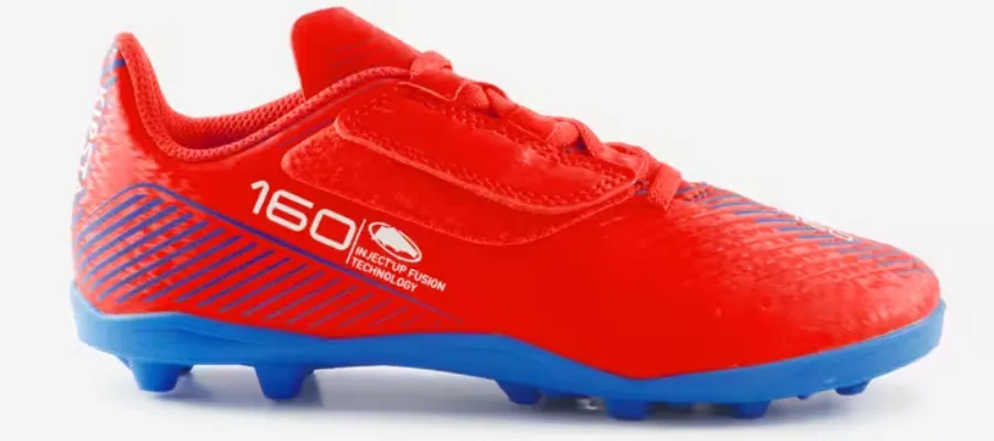 Children's 160 Easy AGFG Red Football Cleats With Self-Adhering Tand | Hermagic