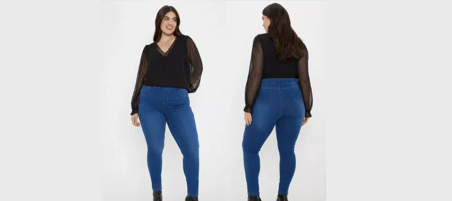 Curve pull on denim jeggings 