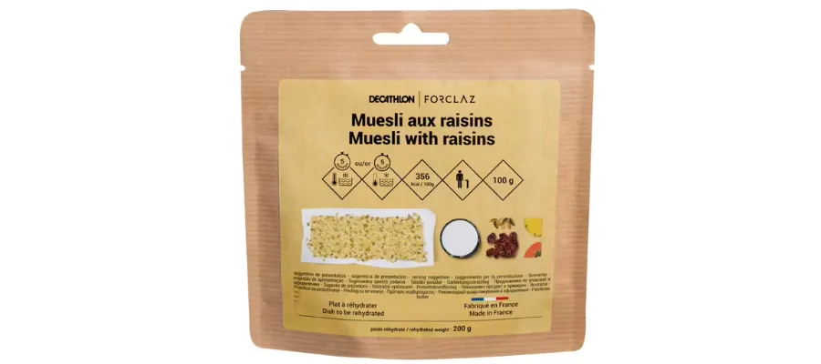 Dehydrated food - breakfast - Muesli with raisins | Hermagic