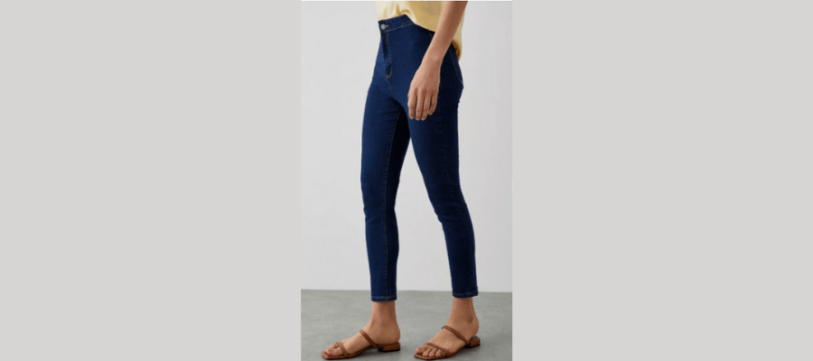 High waist ankle grazer skinny jeans
