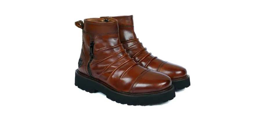 Leather - Boots - cognac