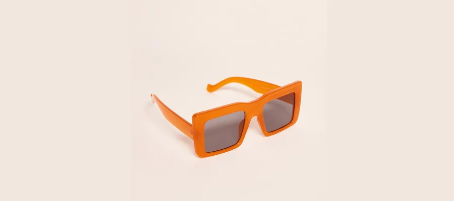 Orange Oversized Frame Square Sunglasses