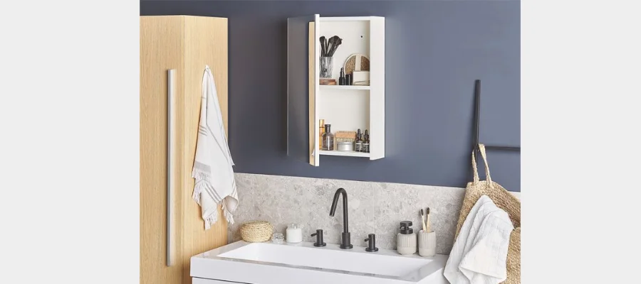 White Wall Cabinet With Mirror 